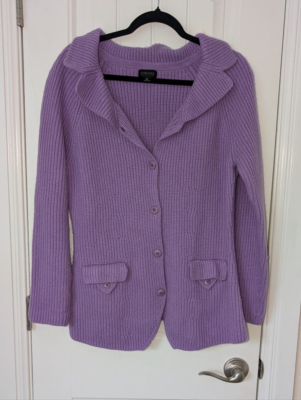 Stunning Carlisle Collection Lilac Collared Cardigan XL